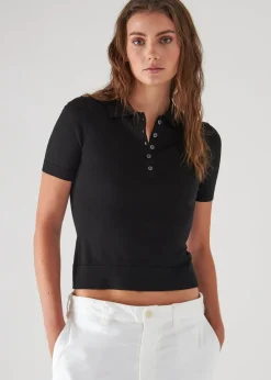 PATRICK ASSARAF Superfine Merino Lyocell Short Sleeve Polo|Women Polos