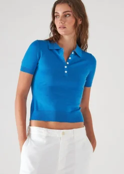 PATRICK ASSARAF Superfine Merino Lyocell Short Sleeve Polo|Women Polos