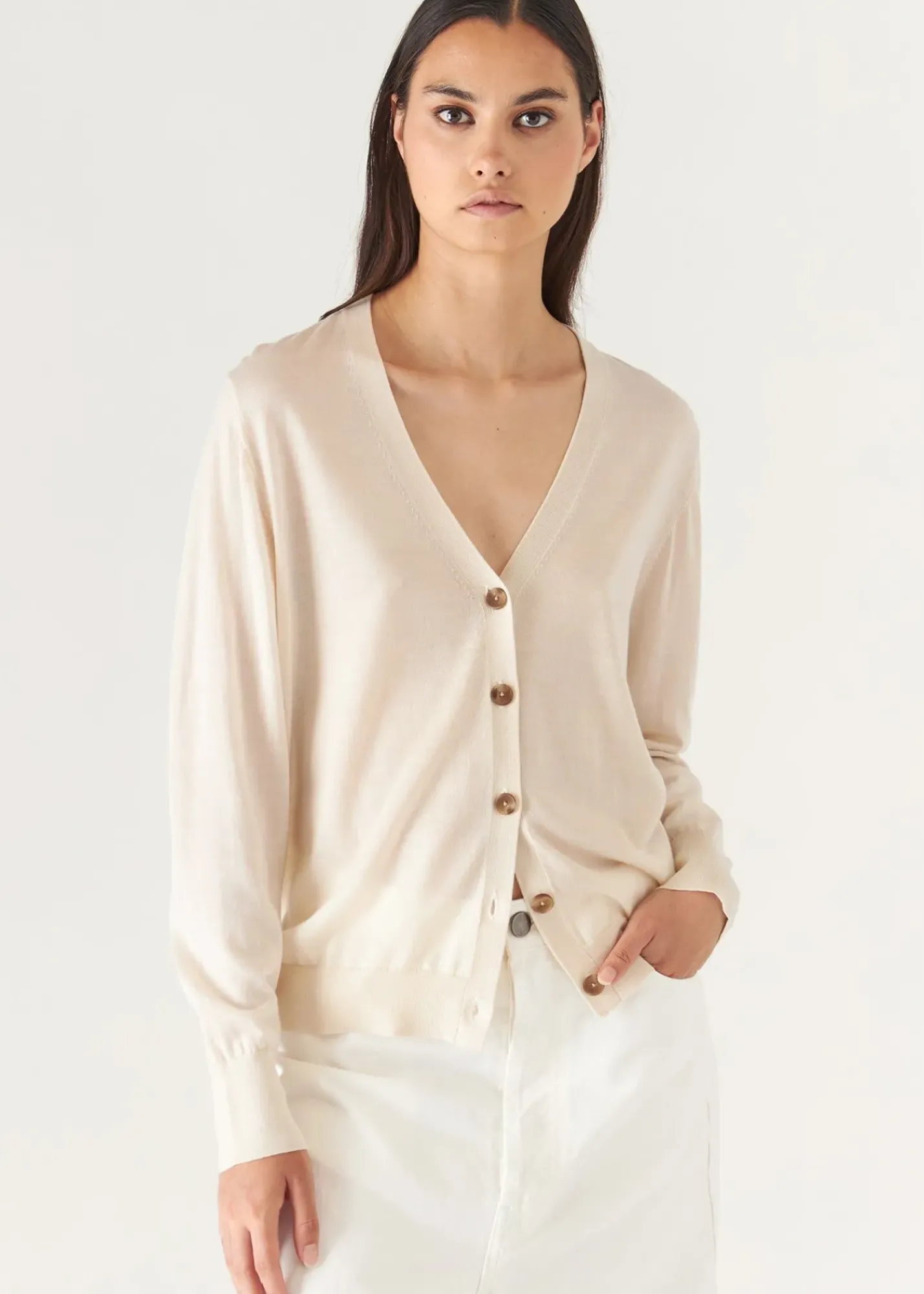 PATRICK ASSARAF Superfine Merino Lyocell Relaxed Cardigan|Women Knitwear