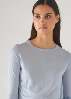 PATRICK ASSARAF Superfine Merino Lyocell Crewneck Sweater|Women Knitwear