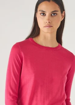PATRICK ASSARAF Superfine Merino Lyocell Crewneck Sweater|Women Knitwear