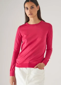 PATRICK ASSARAF Superfine Merino Lyocell Crewneck Sweater|Women Knitwear