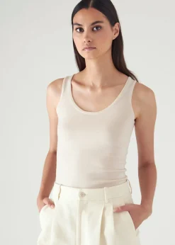 PATRICK ASSARAF Superfine Merino Lyocell Scoop Neck Tank|Women Knitwear