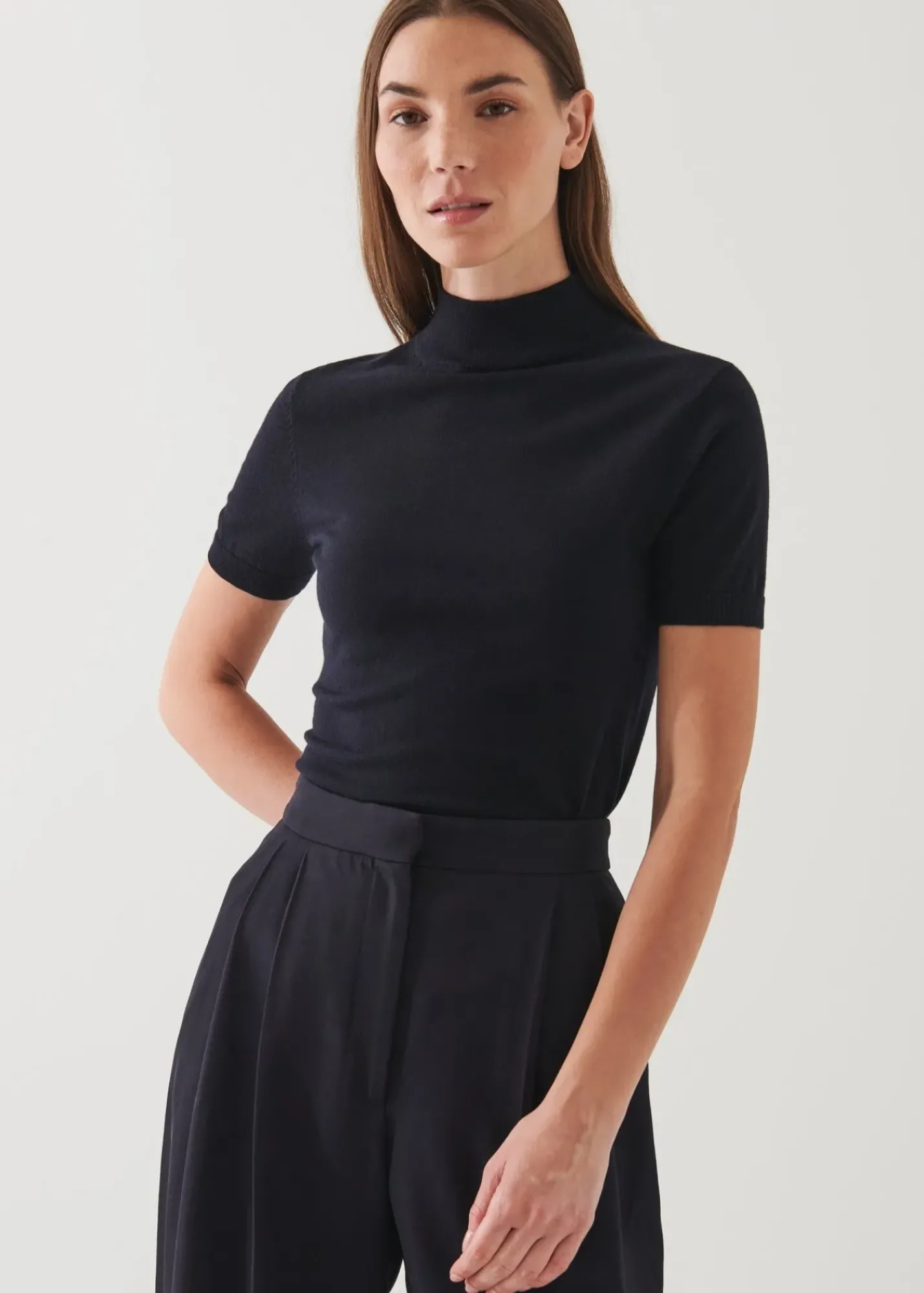 PATRICK ASSARAF Superfine Merino Mock Neck|Women Knitwear