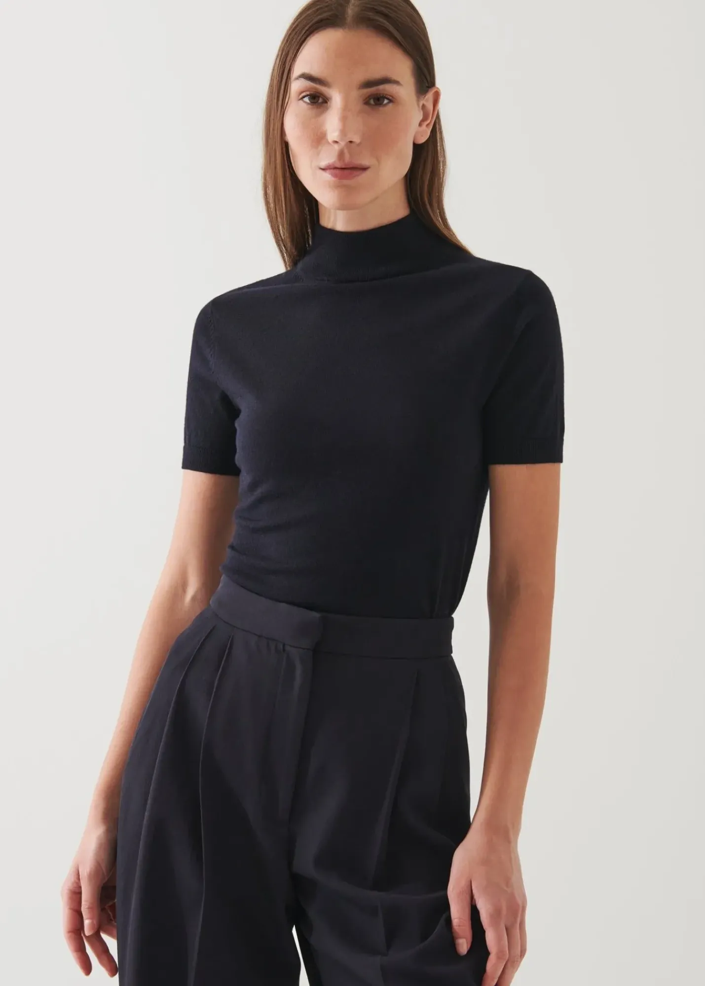 PATRICK ASSARAF Superfine Merino Mock Neck|Women Knitwear