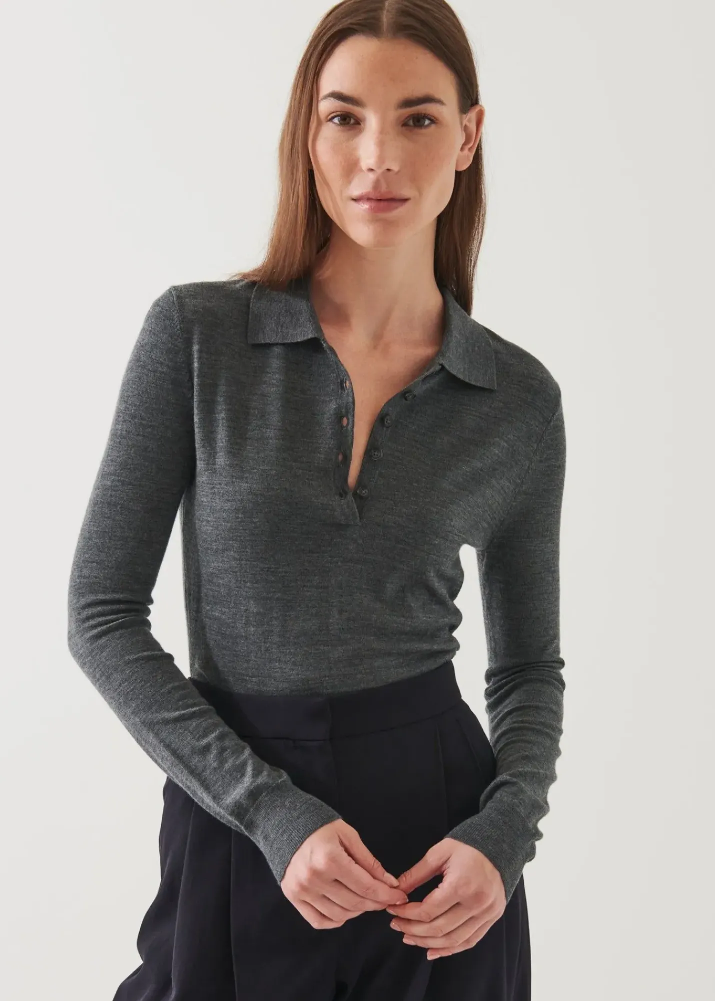 PATRICK ASSARAF Superfine Merino Polo|Women Polos