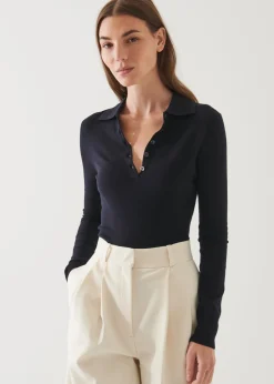PATRICK ASSARAF Superfine Merino Polo|Women Polos