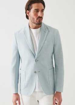 PATRICK ASSARAF Textured Cotton Linen Blend Blazer|Men Blazers