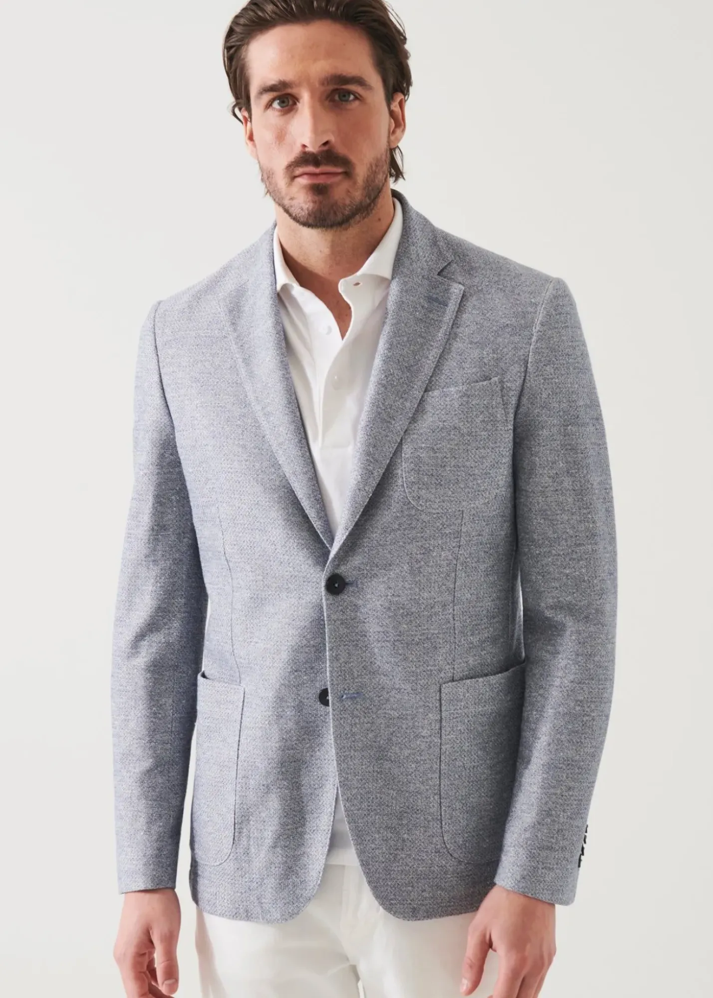 PATRICK ASSARAF Textured Cotton Linen Blend Blazer|Men Blazers