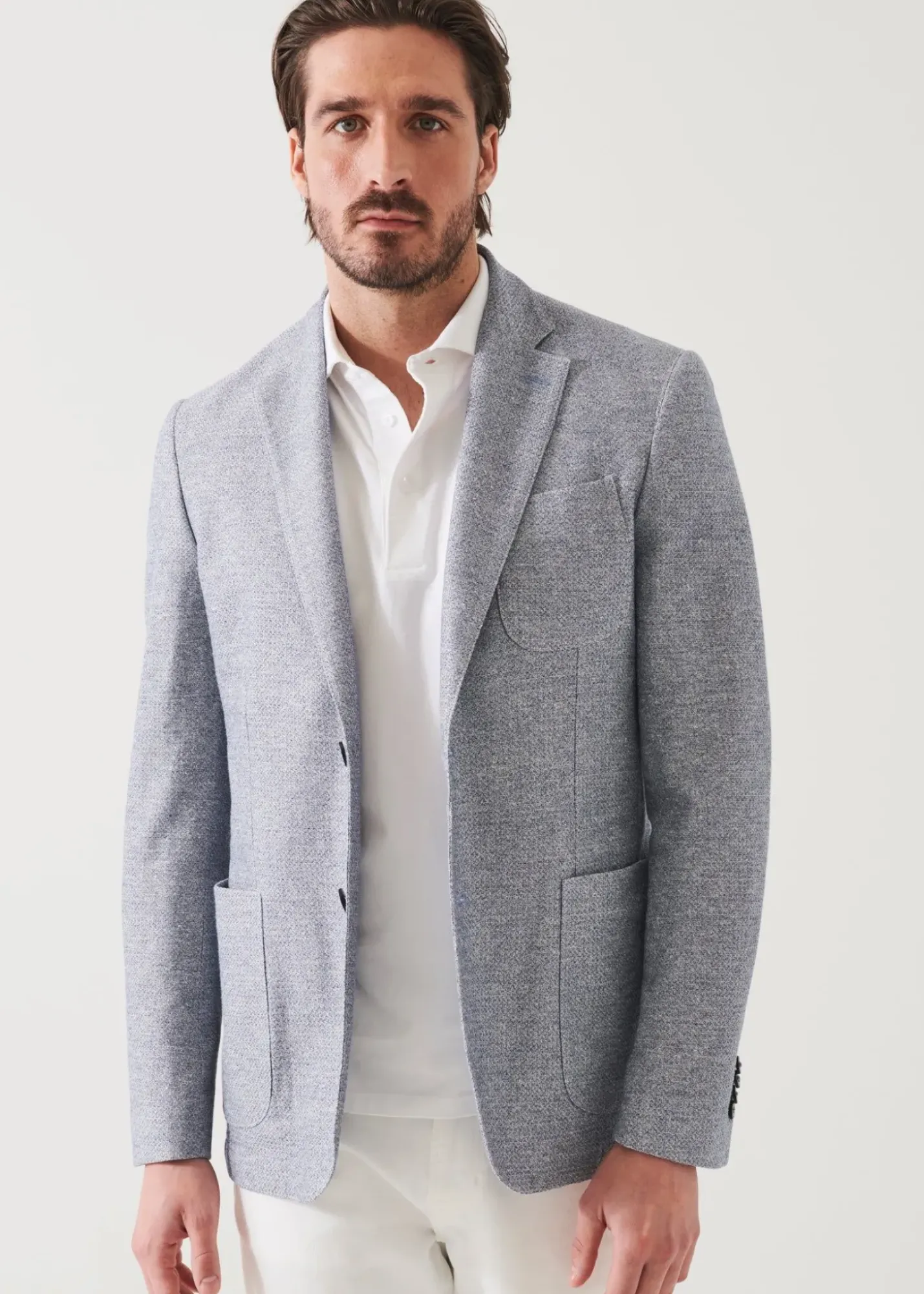 PATRICK ASSARAF Textured Cotton Linen Blend Blazer|Men Blazers