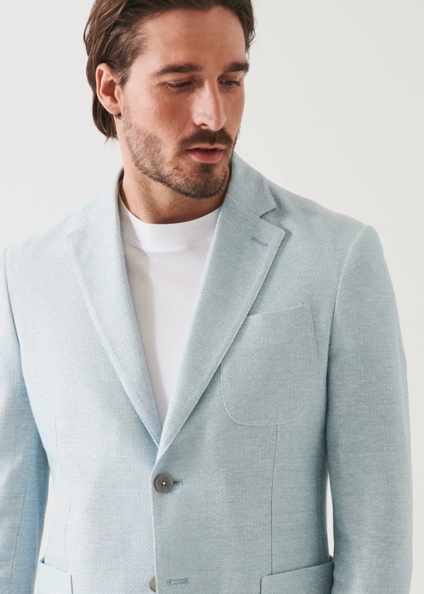 PATRICK ASSARAF Textured Cotton Linen Blend Blazer|Men Blazers