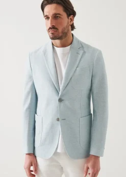 PATRICK ASSARAF Textured Cotton Linen Blend Blazer|Men Blazers
