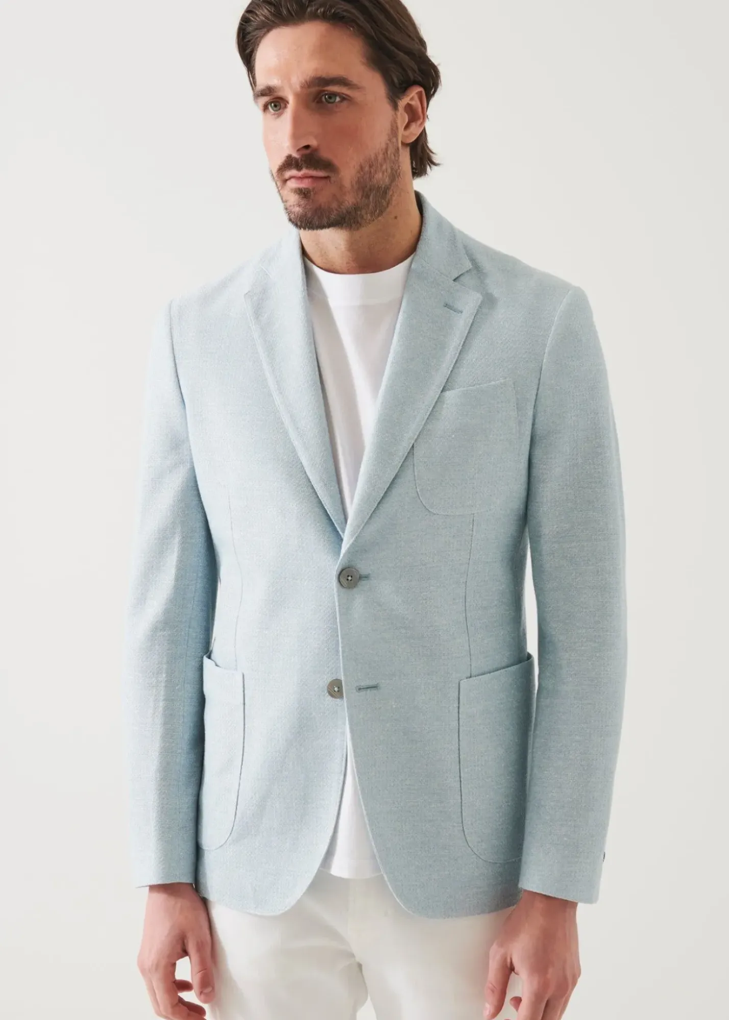 PATRICK ASSARAF Textured Cotton Linen Blend Blazer|Men Blazers