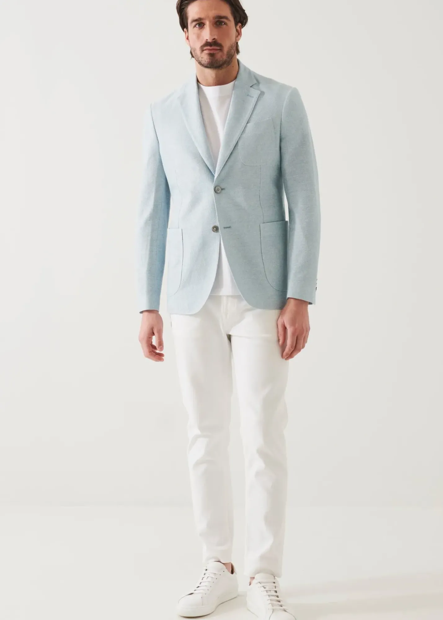 PATRICK ASSARAF Textured Cotton Linen Blend Blazer|Men Blazers
