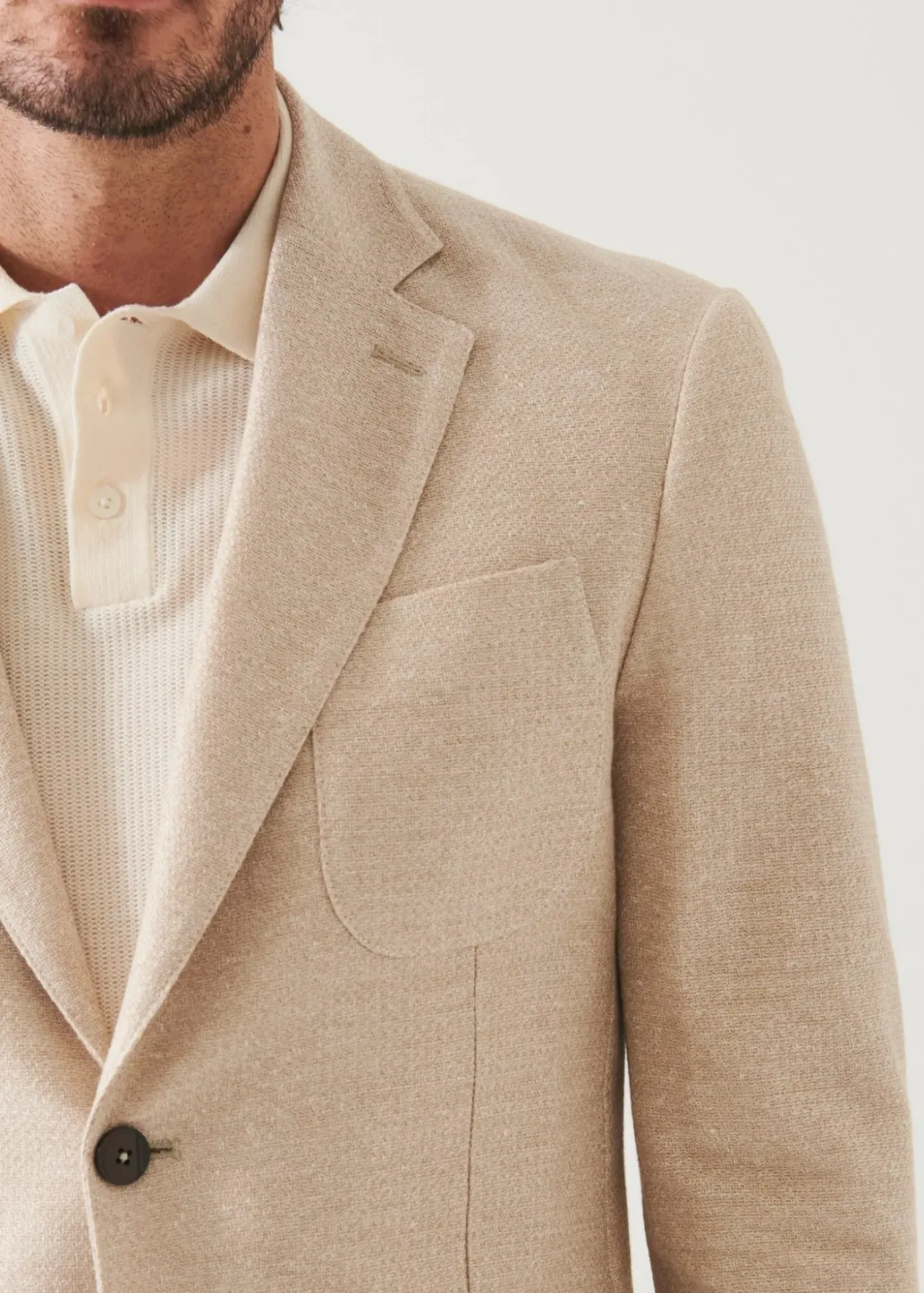 PATRICK ASSARAF Textured Cotton Linen Blend Blazer|Men Blazers