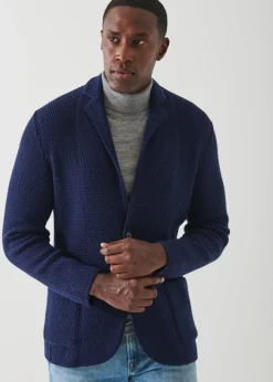 PATRICK ASSARAF Textured Knit Sweater Jacket|Men Blazers