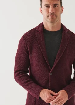 PATRICK ASSARAF Textured Knit Sweater Jacket|Men Blazers