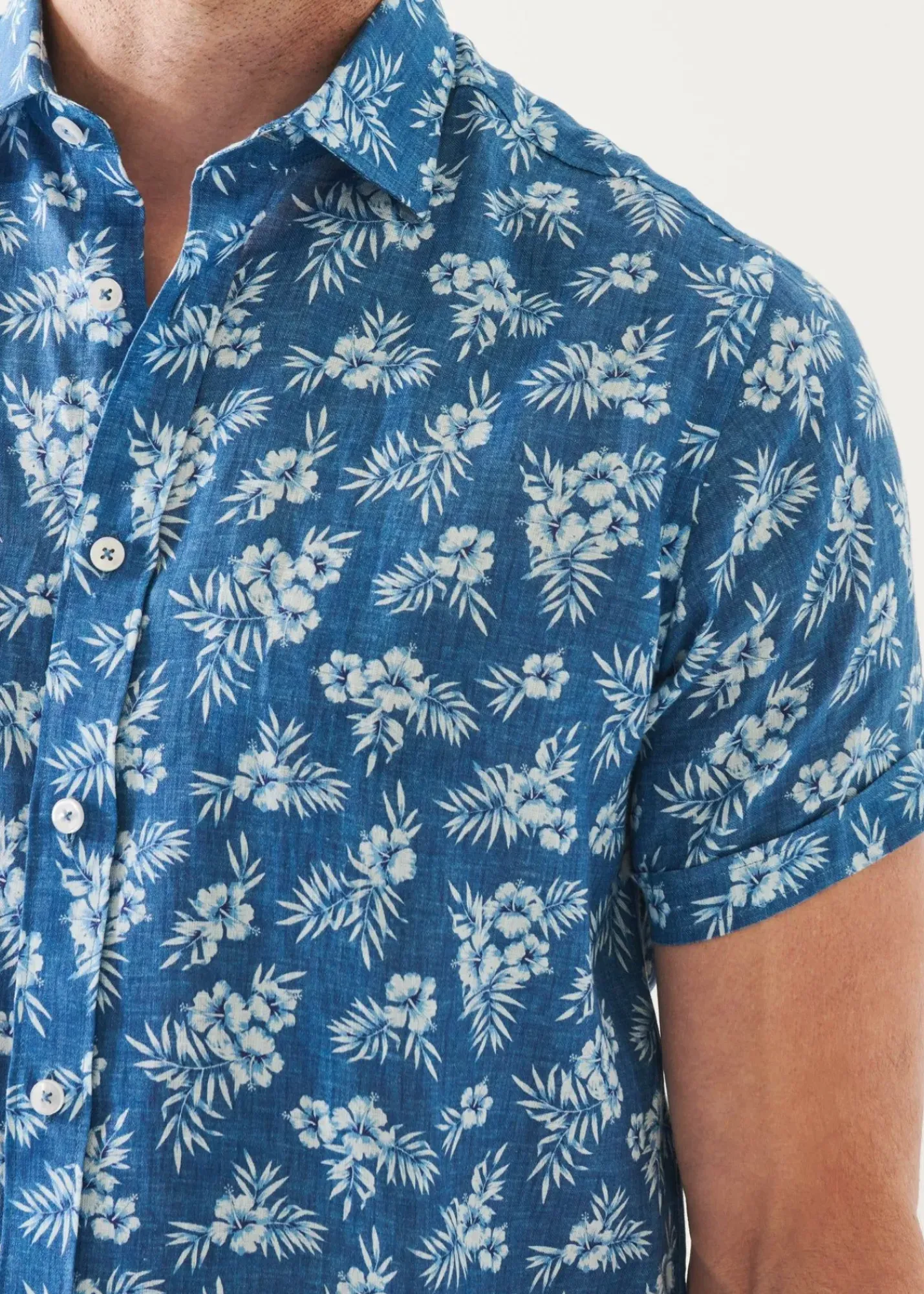 PATRICK ASSARAF Tropical Print Linen Shirt|Men Shirts