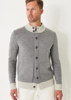 PATRICK ASSARAF Two-Tone Button Front Cardigan|Men Knitwear