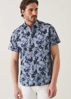 PATRICK ASSARAF Water Colour Floral Print Camp Collar Shirt|Men Shirts