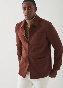 PATRICK ASSARAF Wool Blend Quilted Shirt Jacket|Men Shirt Jackets