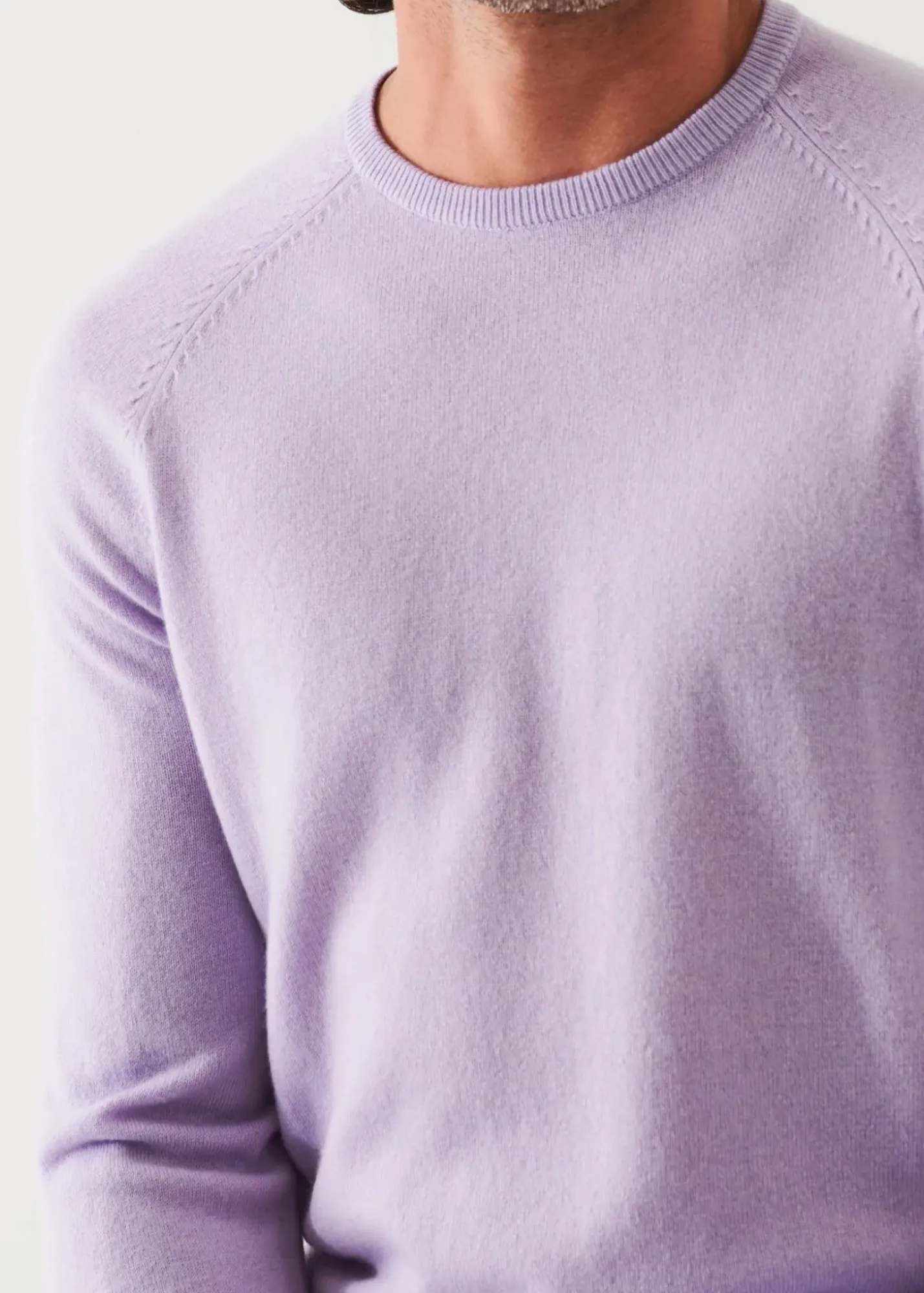 PATRICK ASSARAF Wool Cashmere Raglan Crewneck|Men Knitwear
