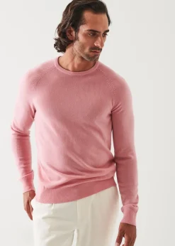 PATRICK ASSARAF Wool Cashmere Raglan Crewneck|Men Knitwear