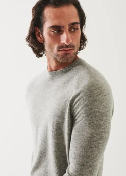 PATRICK ASSARAF Wool Cashmere Raglan Crewneck|Men Knitwear