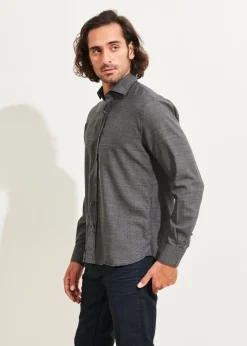 PATRICK ASSARAF Wool Houndstooth Shirt|Men Shirts