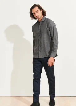 PATRICK ASSARAF Wool Houndstooth Shirt|Men Shirts