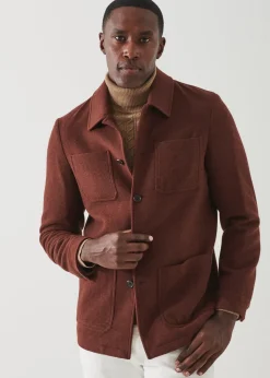 PATRICK ASSARAF Wool Patch Pocket Shirt Jacket|Men Outerwear