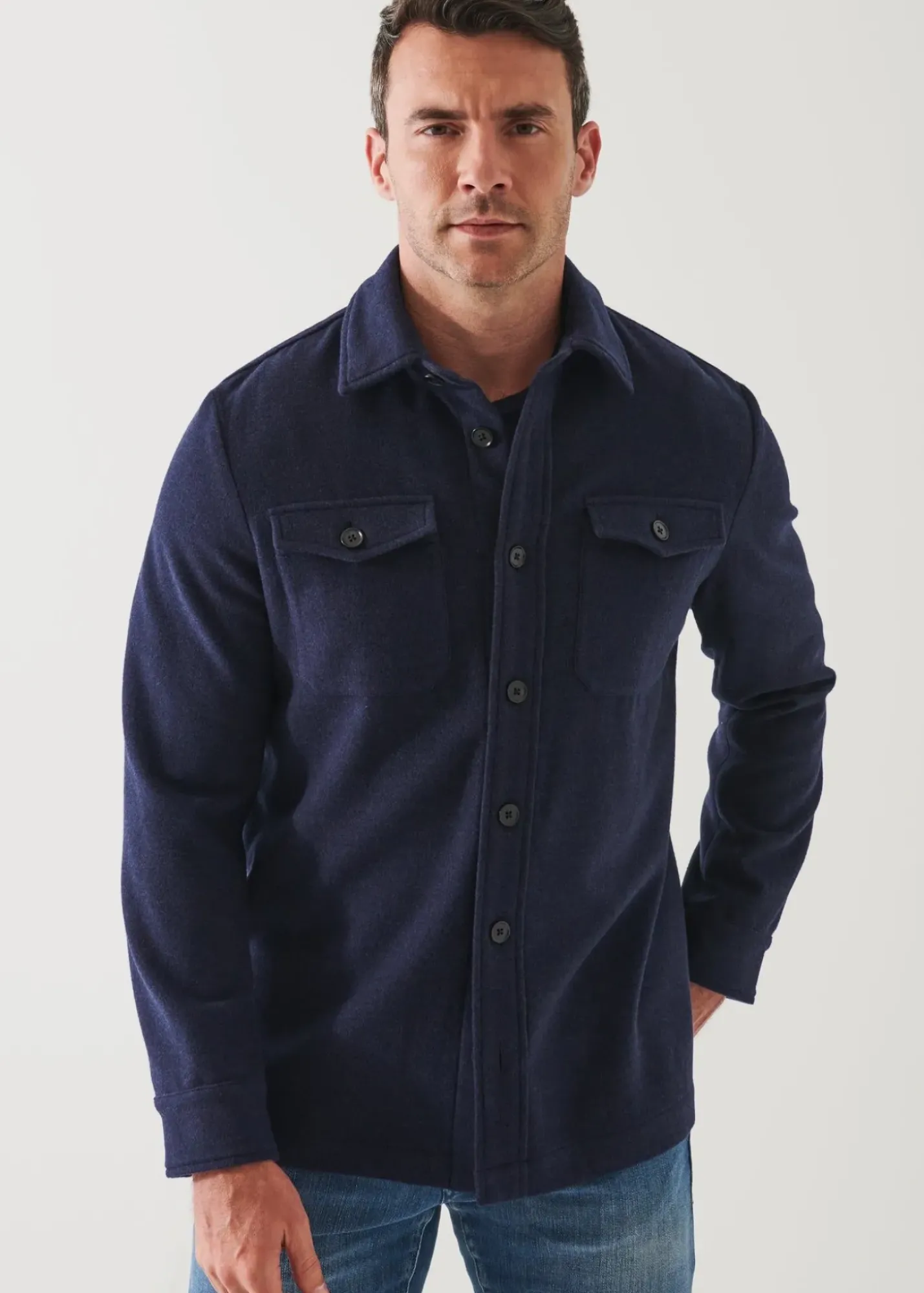 PATRICK ASSARAF Wool Shirt Jacket|Men Shirt Jackets