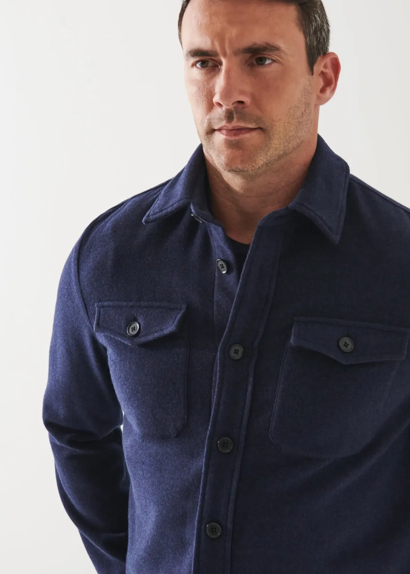 PATRICK ASSARAF Wool Shirt Jacket|Men Shirt Jackets