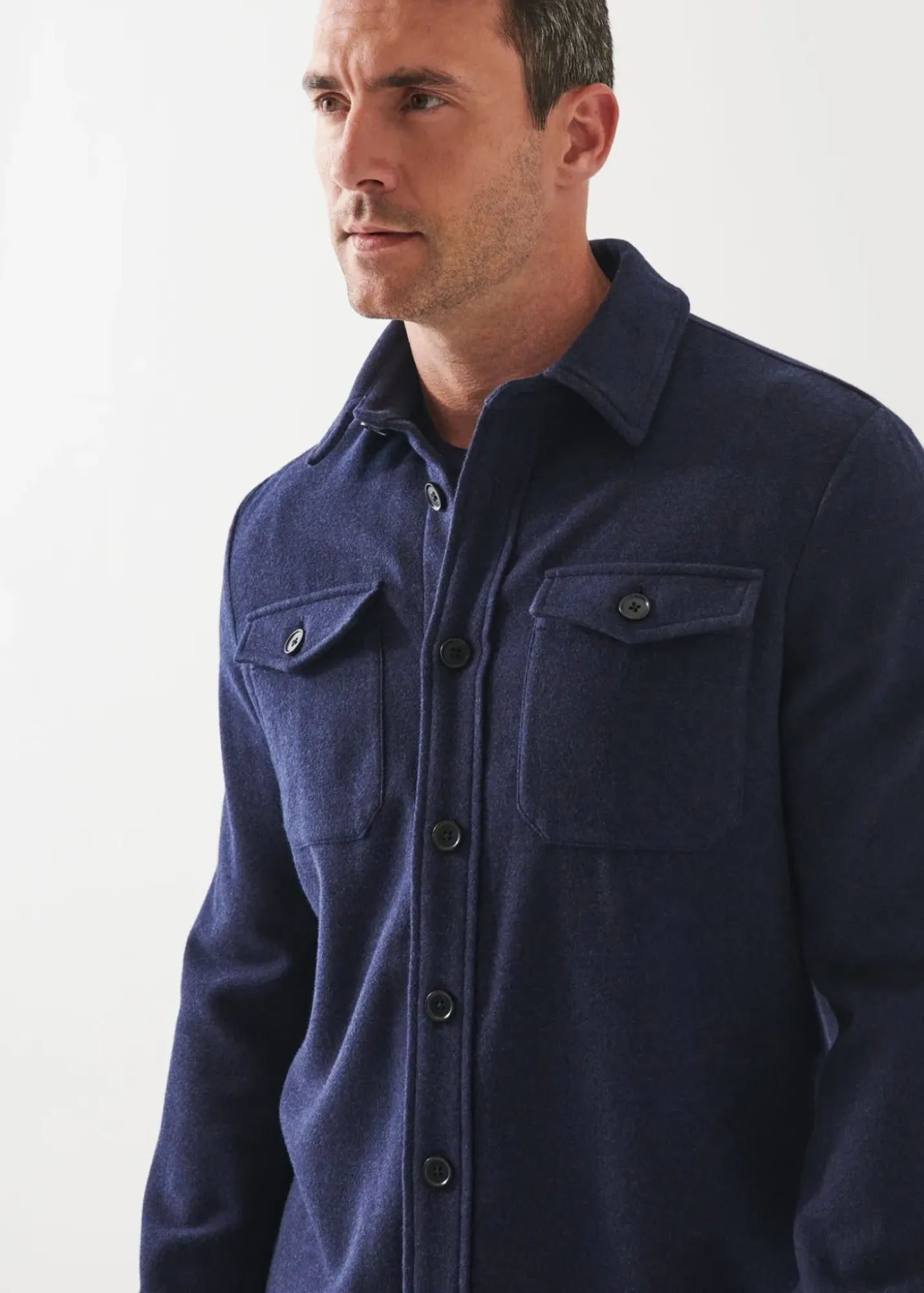 PATRICK ASSARAF Wool Shirt Jacket|Men Shirt Jackets