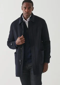 PATRICK ASSARAF Wool-Cashmere Car Coat|Men Outerwear
