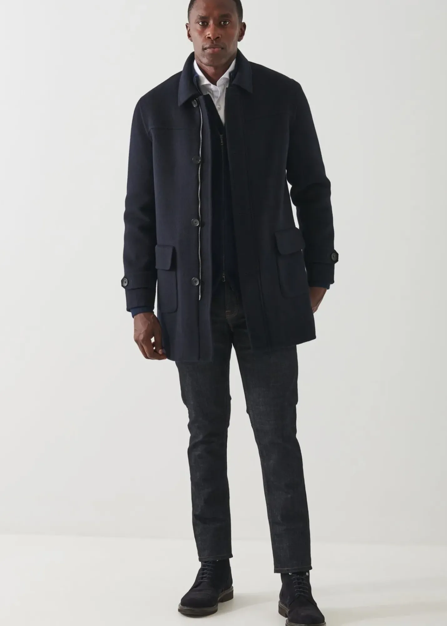 PATRICK ASSARAF Wool-Cashmere Car Coat|Men Outerwear