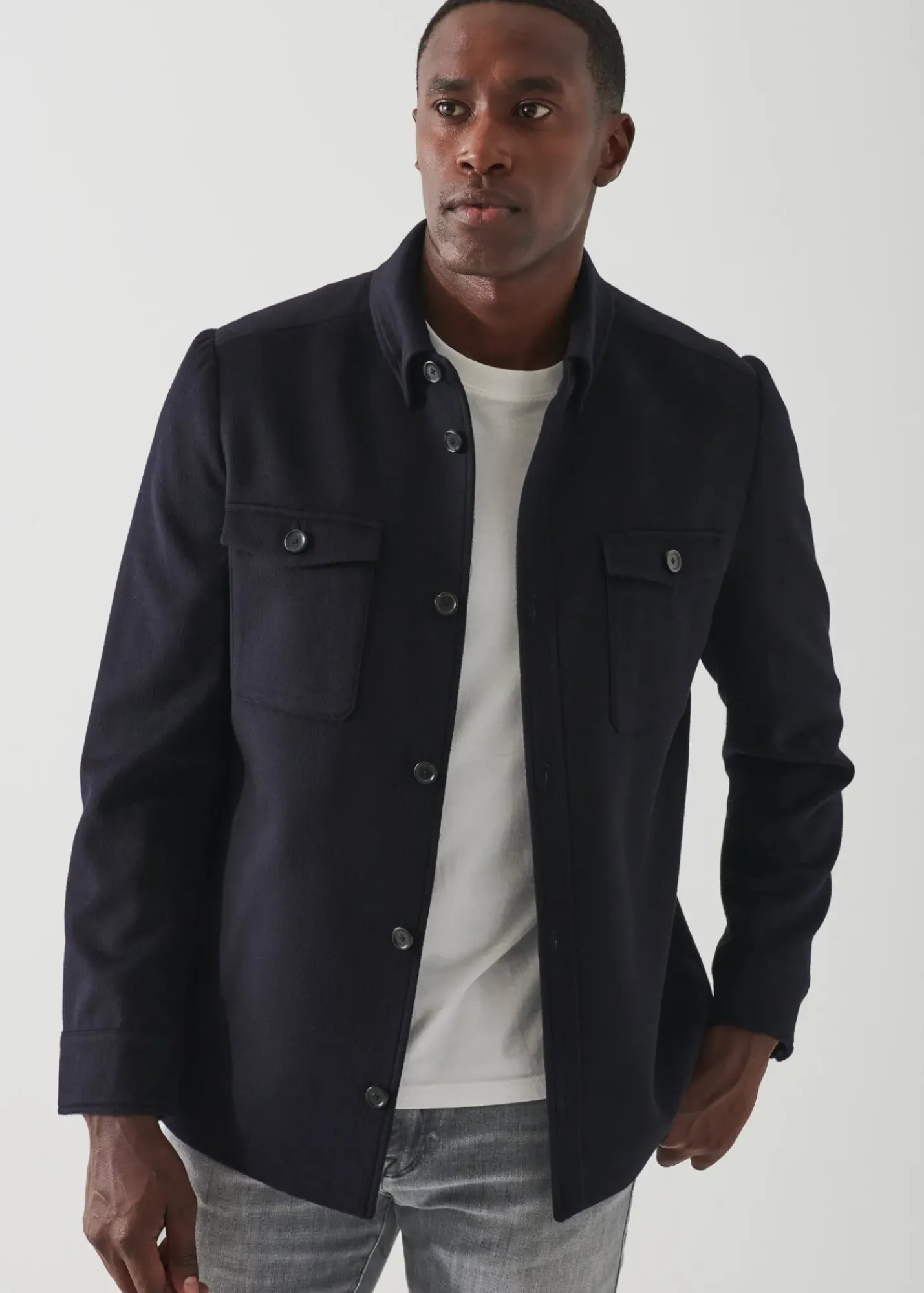 PATRICK ASSARAF Wool-Cashmere Shirt Jacket|Men Outerwear