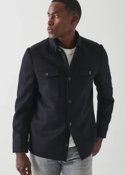 PATRICK ASSARAF Wool-Cashmere Shirt Jacket|Men Outerwear