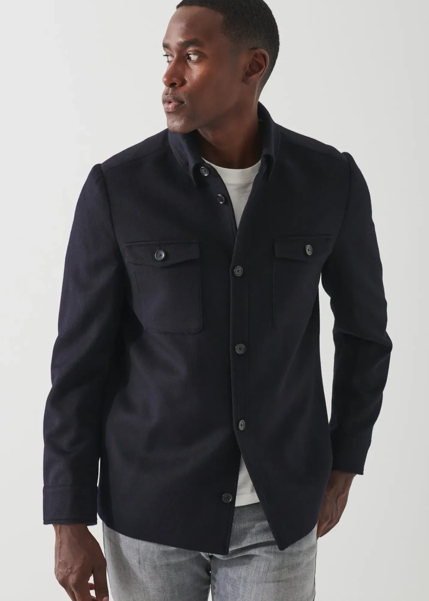 PATRICK ASSARAF Wool-Cashmere Shirt Jacket|Men Outerwear