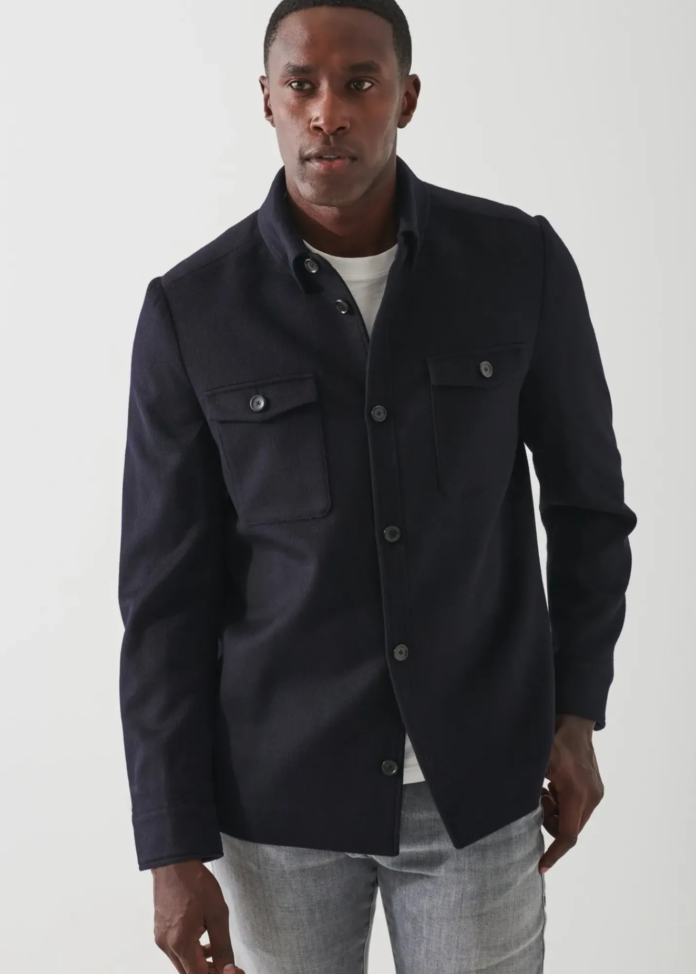 PATRICK ASSARAF Wool-Cashmere Shirt Jacket|Men Outerwear