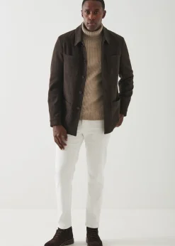 PATRICK ASSARAF Wool-Silk Blend Shirt Jacket|Men Outerwear