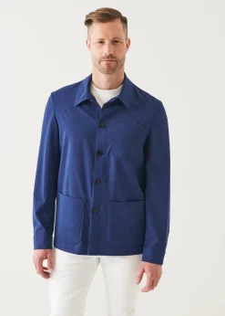 PATRICK ASSARAF Wool-Silk Blend Shirt Jacket|Men Shirt Jackets