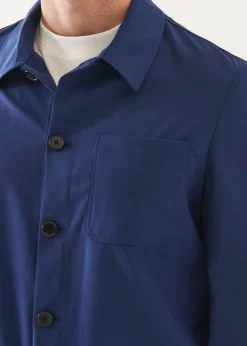 PATRICK ASSARAF Wool-Silk Blend Shirt Jacket|Men Shirt Jackets