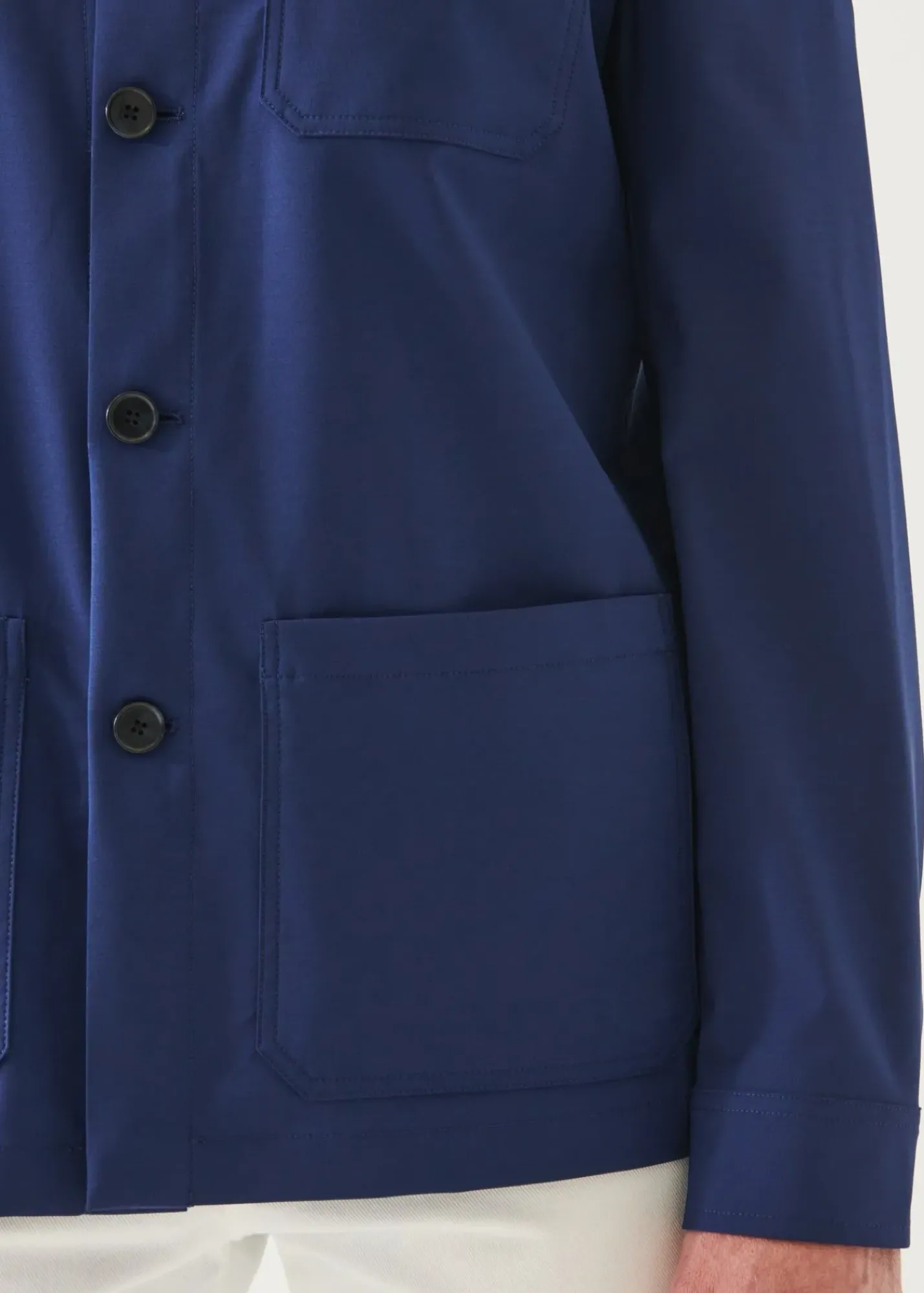 PATRICK ASSARAF Wool-Silk Blend Shirt Jacket|Men Shirt Jackets