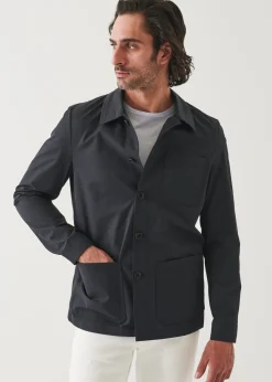 PATRICK ASSARAF Wool-Stretch Shirt Jacket|Men Shirt Jackets
